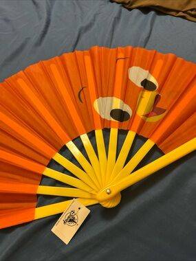 Disney orange bird - Bright Orange & Yellow Folding hand fan